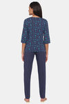 Rosaline Starry Nights Knit Cotton Pyjama Set - Ocean Cavern — thumbnail 3